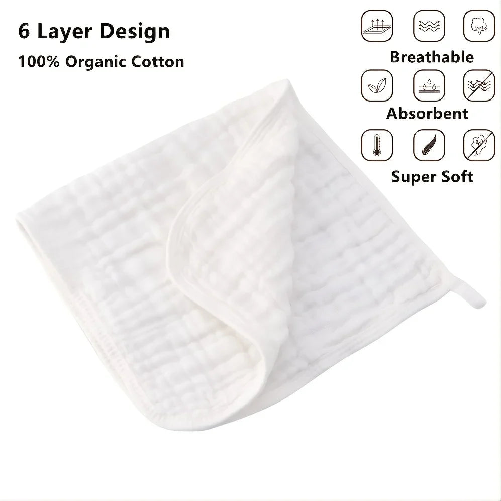 Large Muslin Burp Cloths | Extra Absorbent Baby Hand Washcloths