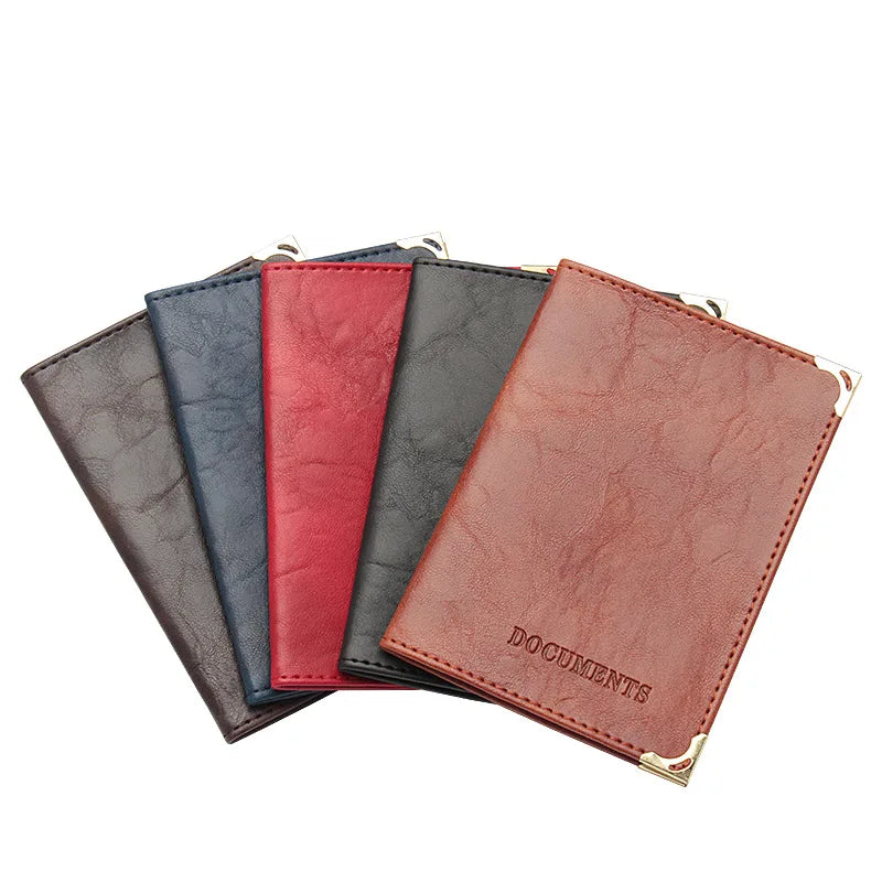 Vintage PU Leather Passport Holder Wallet | Unisex Travel Document Organizer