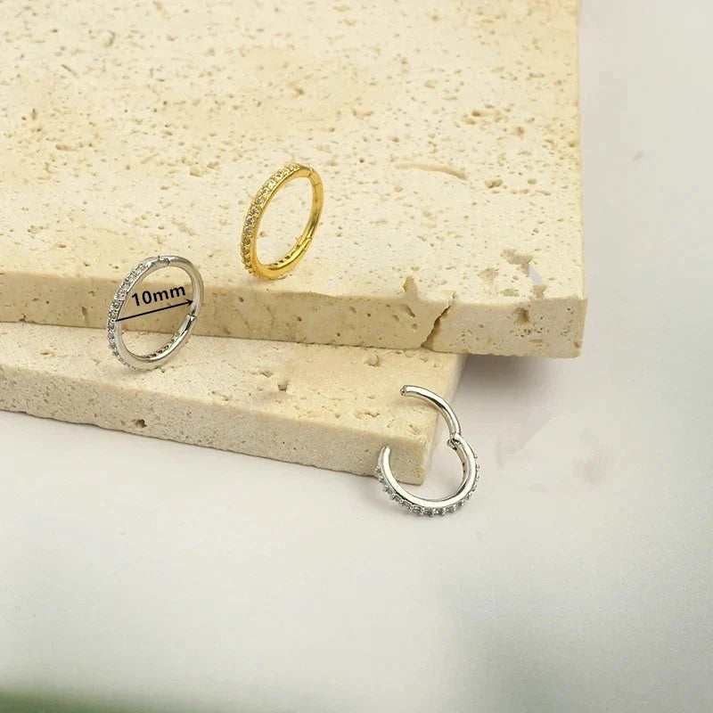 4PC Chain Huggie Earring Set | Flower Tragus Hoop Earrings for Women