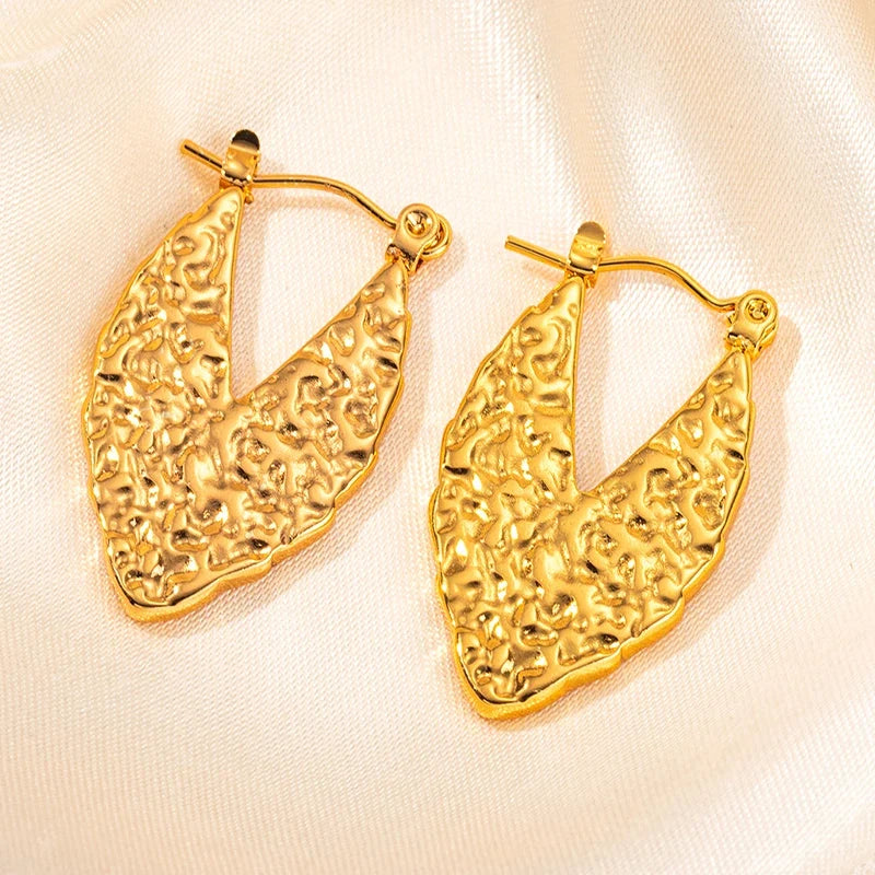 316L Stainless Steel Heart Hollow Irregular Earrings | Niche Drop Earrings for Women