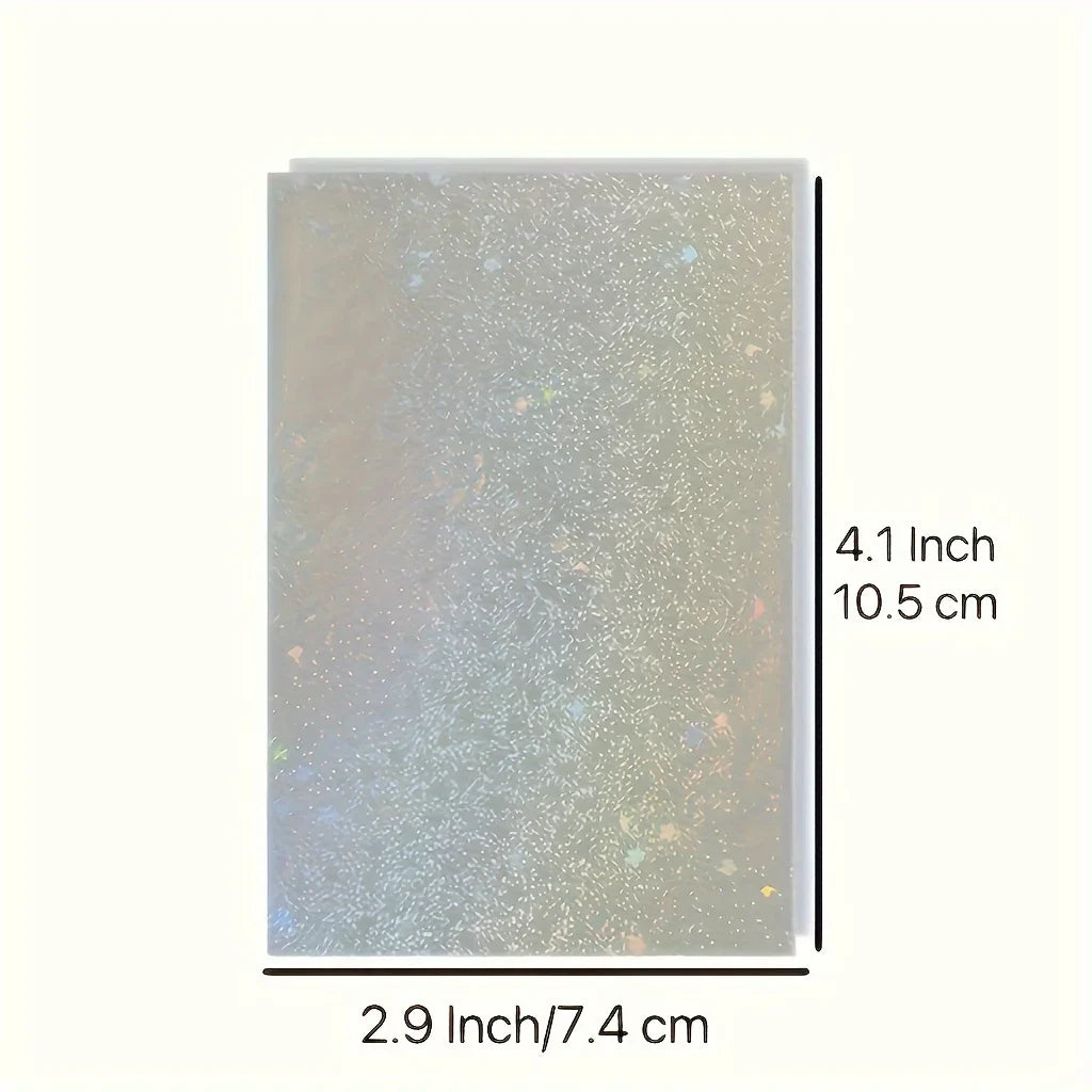 Holographic Sticker Paper Sheets | 50-Pack Glitter Clear Overlay Film for DIY Crafts
