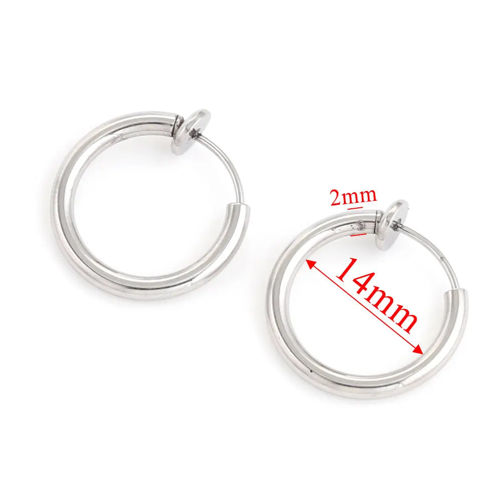 6pcs Stainless Steel Hoop Earrings Set | Hypoallergenic Korean Style Earrings for Women
