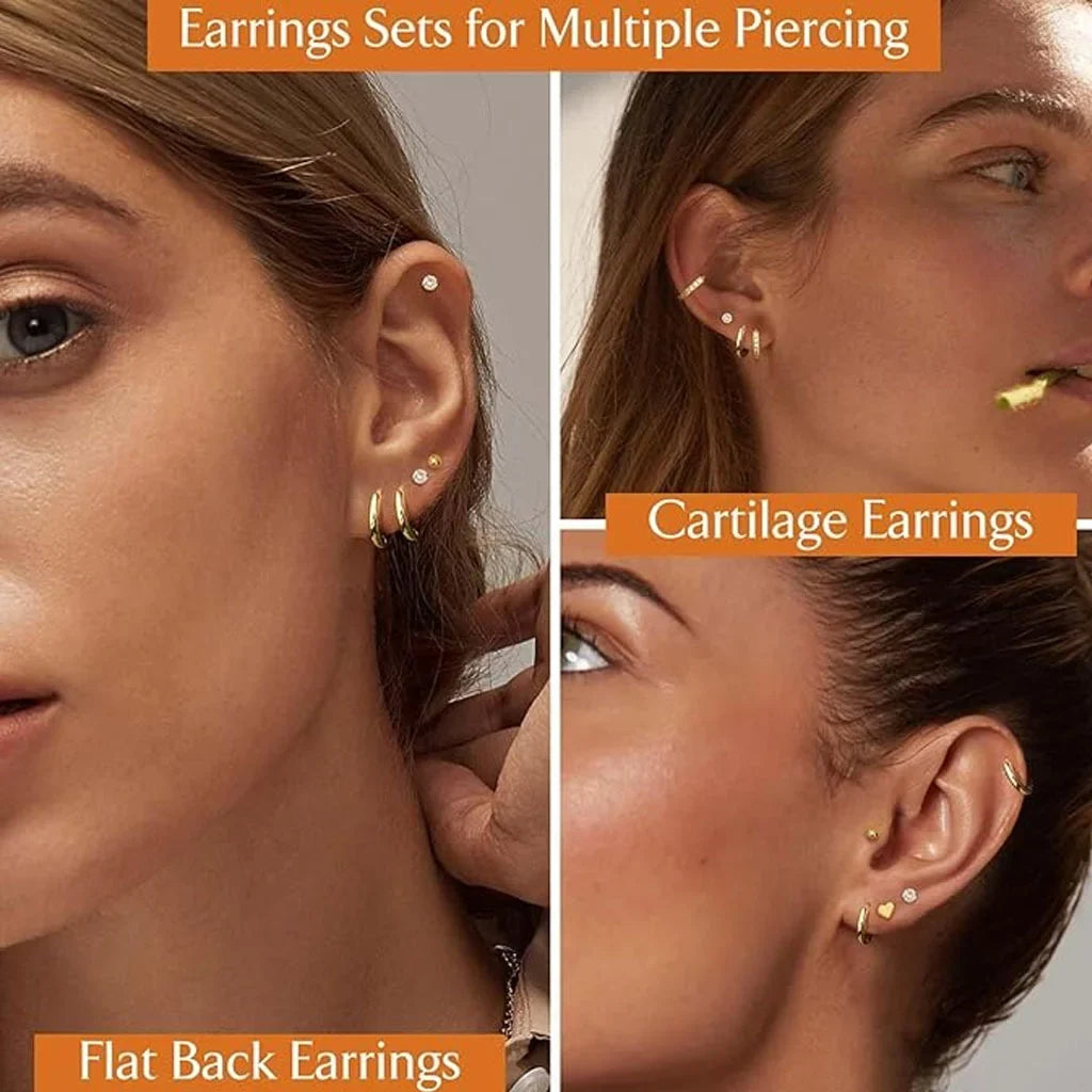 Small Hypoallergenic Hoop Earrings for Sensitive Ears | Stainless Steel Huggie Earrings