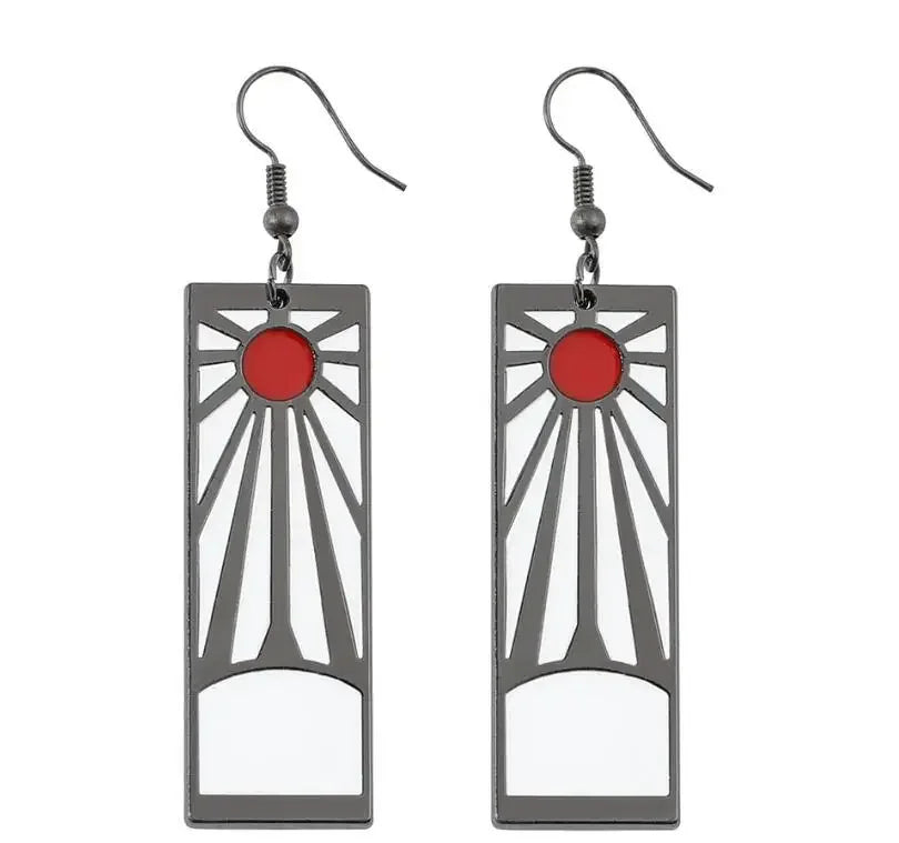 Demon and Slayer Metal Drop Earrings | Unisex Fandom Jewelry
