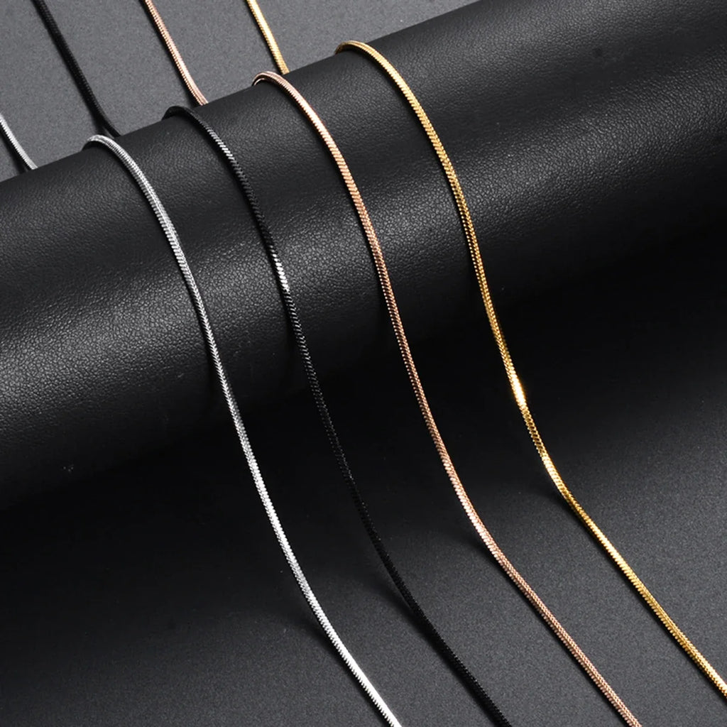 Stainless Steel Square Snake Chain Necklace | Unisex Waterproof Choker