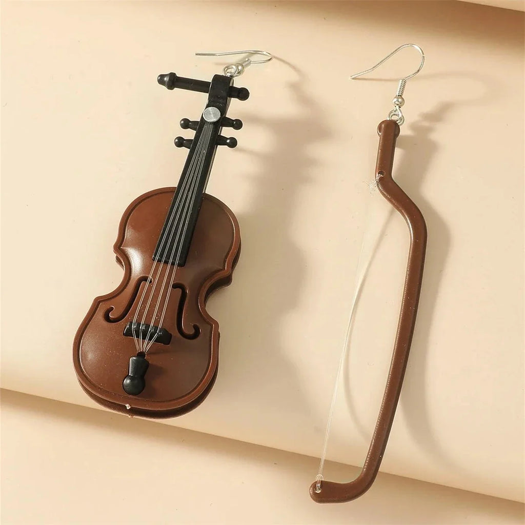 Violin Drop Earrings | Creative Music Jewelry for Women