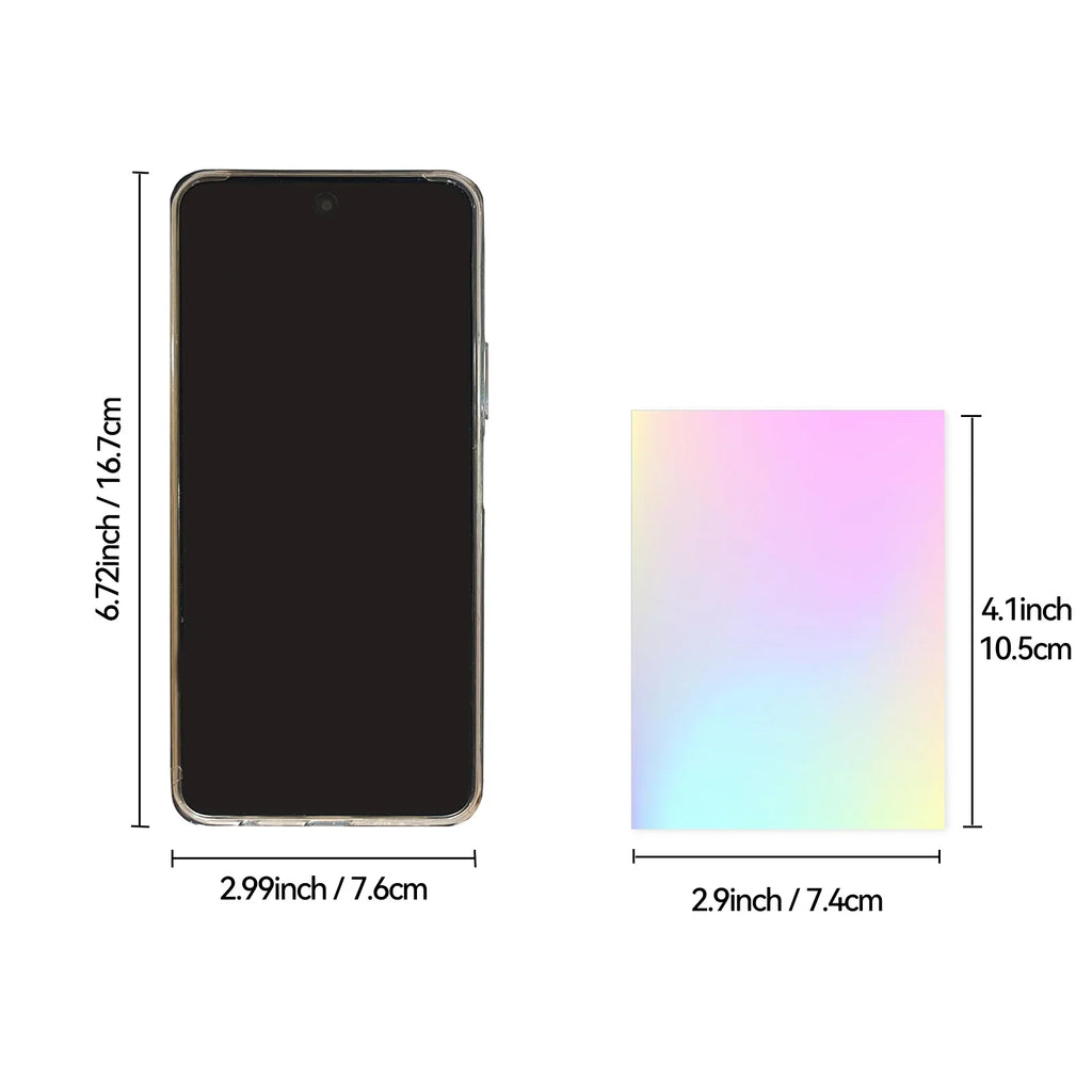 50 Sheets Holographic Cold Lamination Film | Clear Self-Adhesive Waterproof Overlay