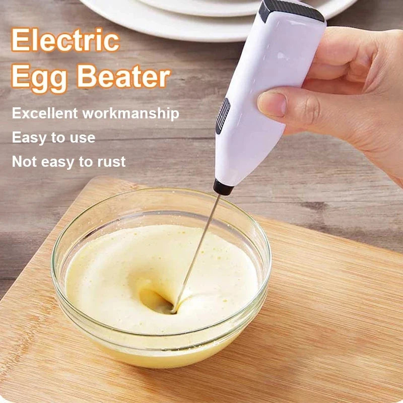 Portable Milk Frother Handheld Mixer | Electric Coffee Foamer Whisk