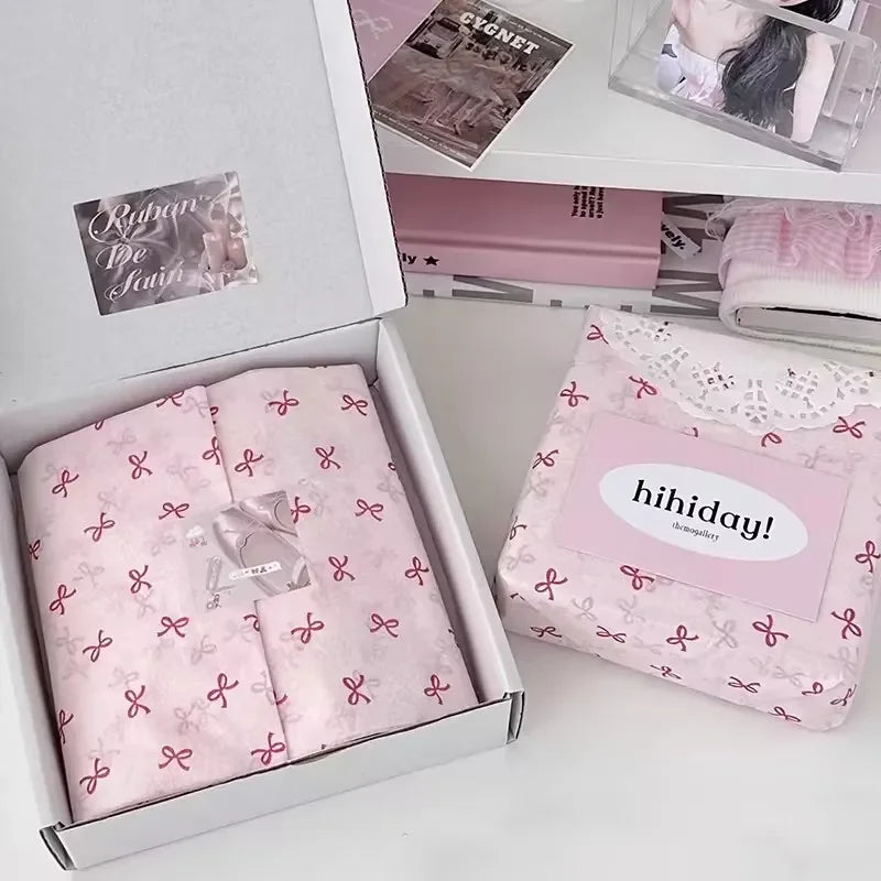 10Pcs Pink Bowknot Sydney Paper | Hand-Kneaded Paper Cotton Paper Bouquet Flower Wrapping Paper