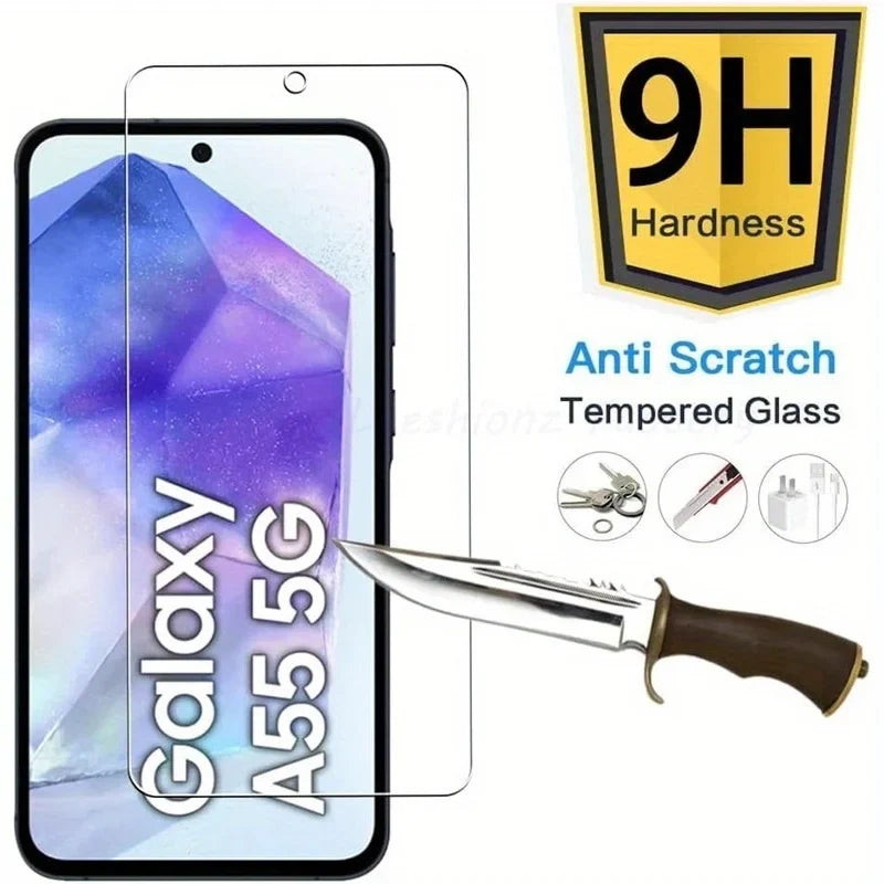 4Pcs 10D Tempered Glass Screen Protector for Samsung Galaxy A55 5G - Clear HD Film