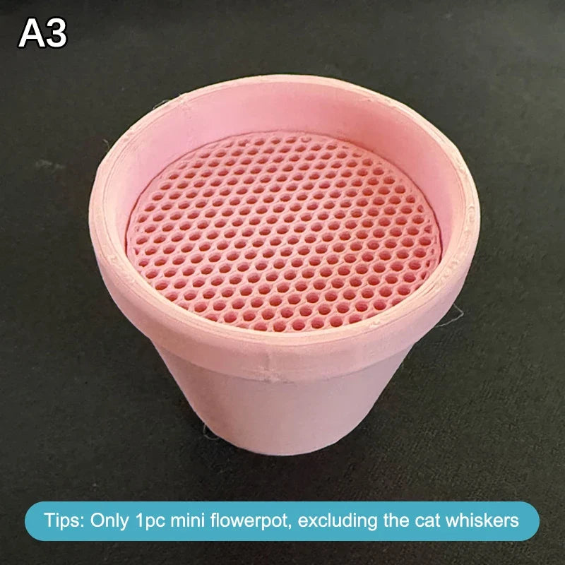 Mini Flower Pot Cat Whisker Holder | Pet Fur Collector Desktop Keepsake