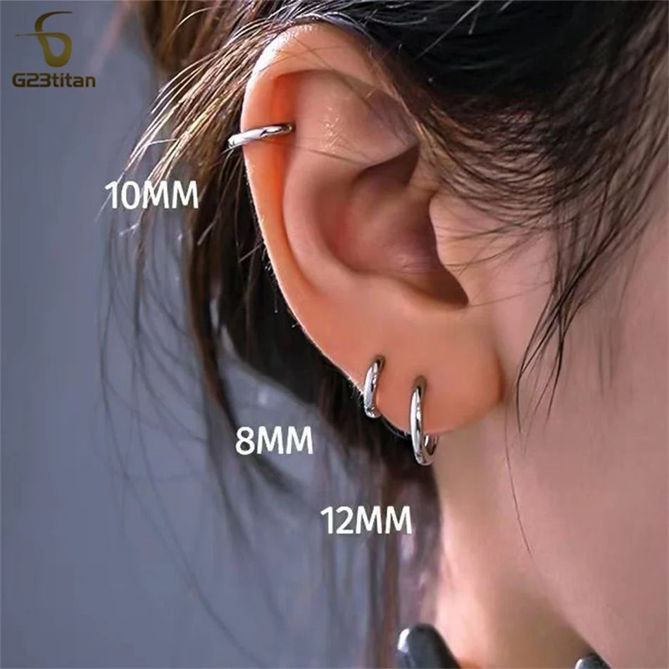 G23 Titanium Hoop Earrings | Hypoallergenic Piercing Jewelry for Men Women