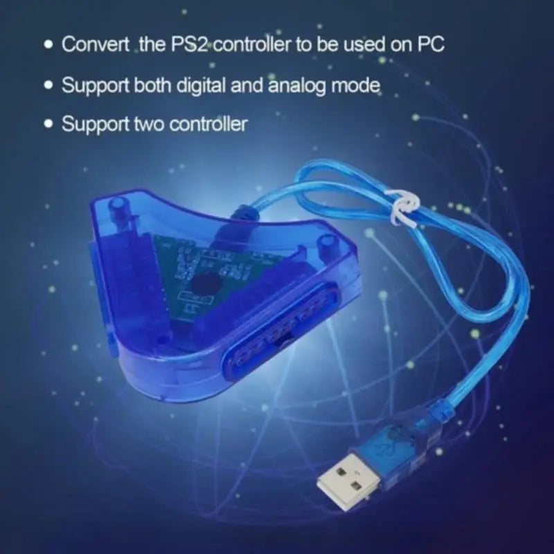 PS2 to PC USB Converter Adapter | Dual Player Controller Cable