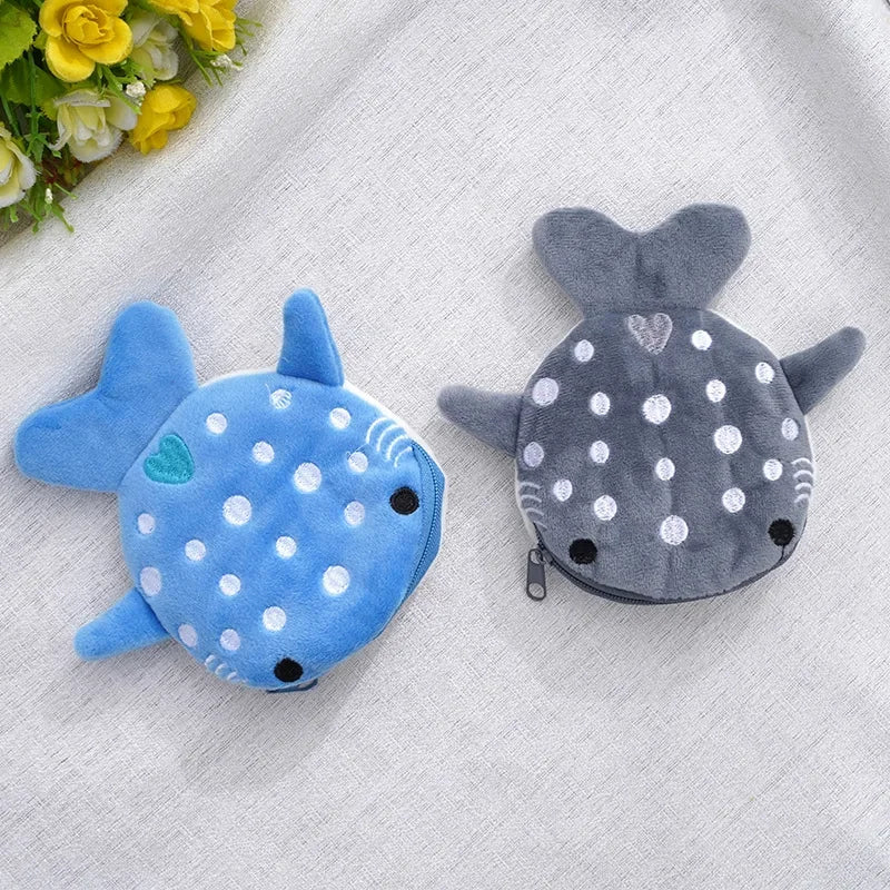 Cartoon Whale Shark Coin Purse | Kawaii Plush Zipper Wallet