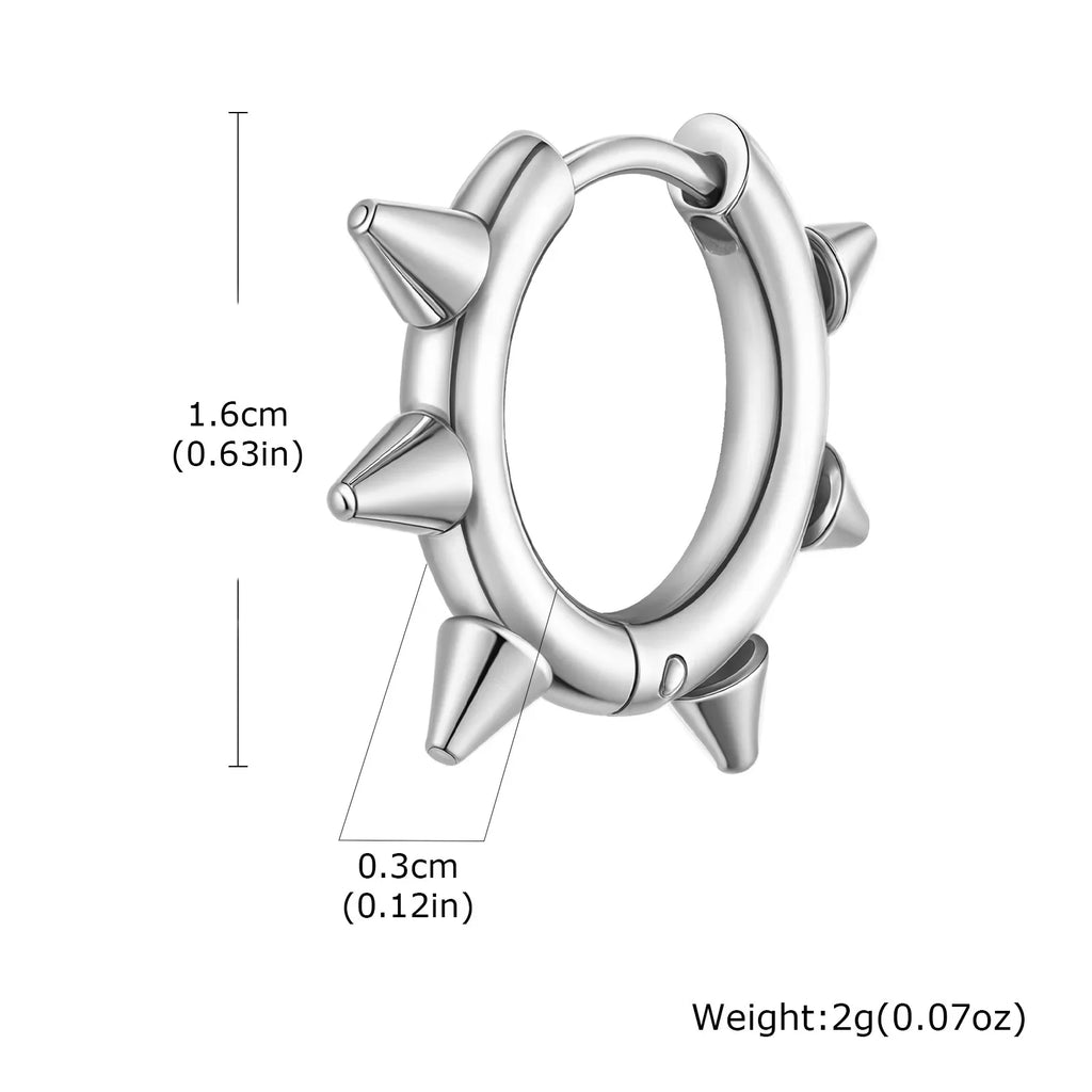 Stainless Steel Rivet Hoop Earrings for Men | Waterproof and Hypoallergenic Circle Earrings
