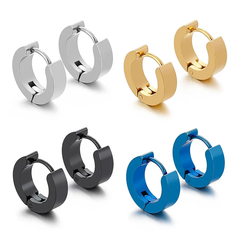 Stainless Steel Punk Ear Circle Earrings | Unisex Gothic Fashion Jewelry