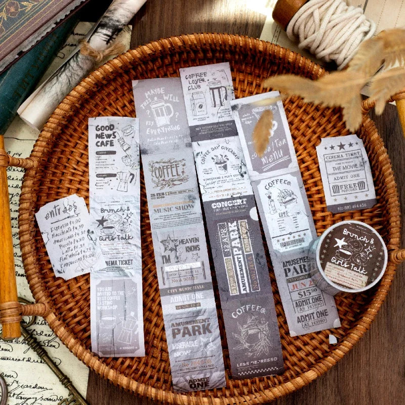 Vintage Label Paper Tape Stickers | Scrapbooking Junk Journal Supply