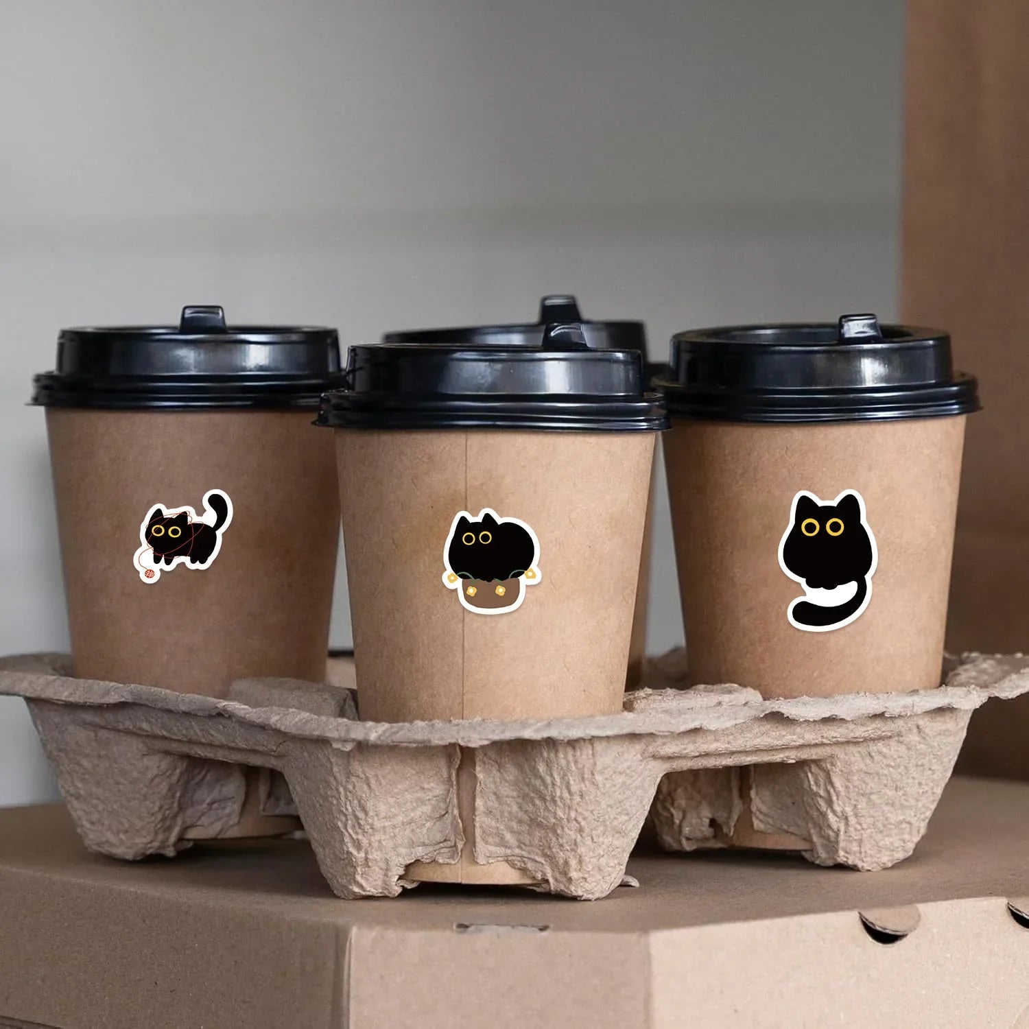 100-500Pcs Cartoon Cat Sticker Roll Set | DIY Decorative Stickers for Party, Phone, Guitar, and Stationery
