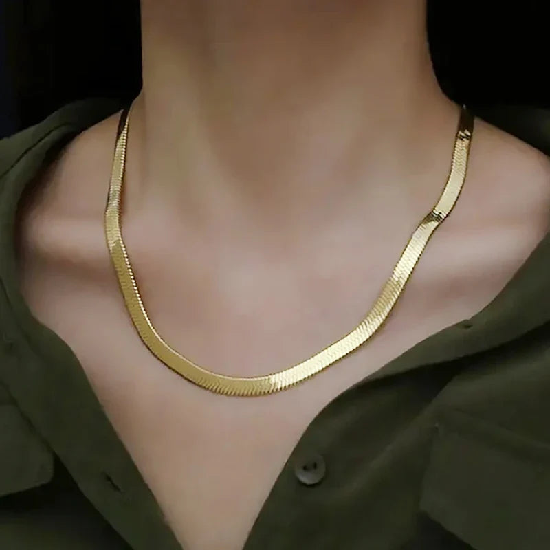 Blade Snake Chain Stainless Steel Necklace | Unisex Choker in 2/4/5mm