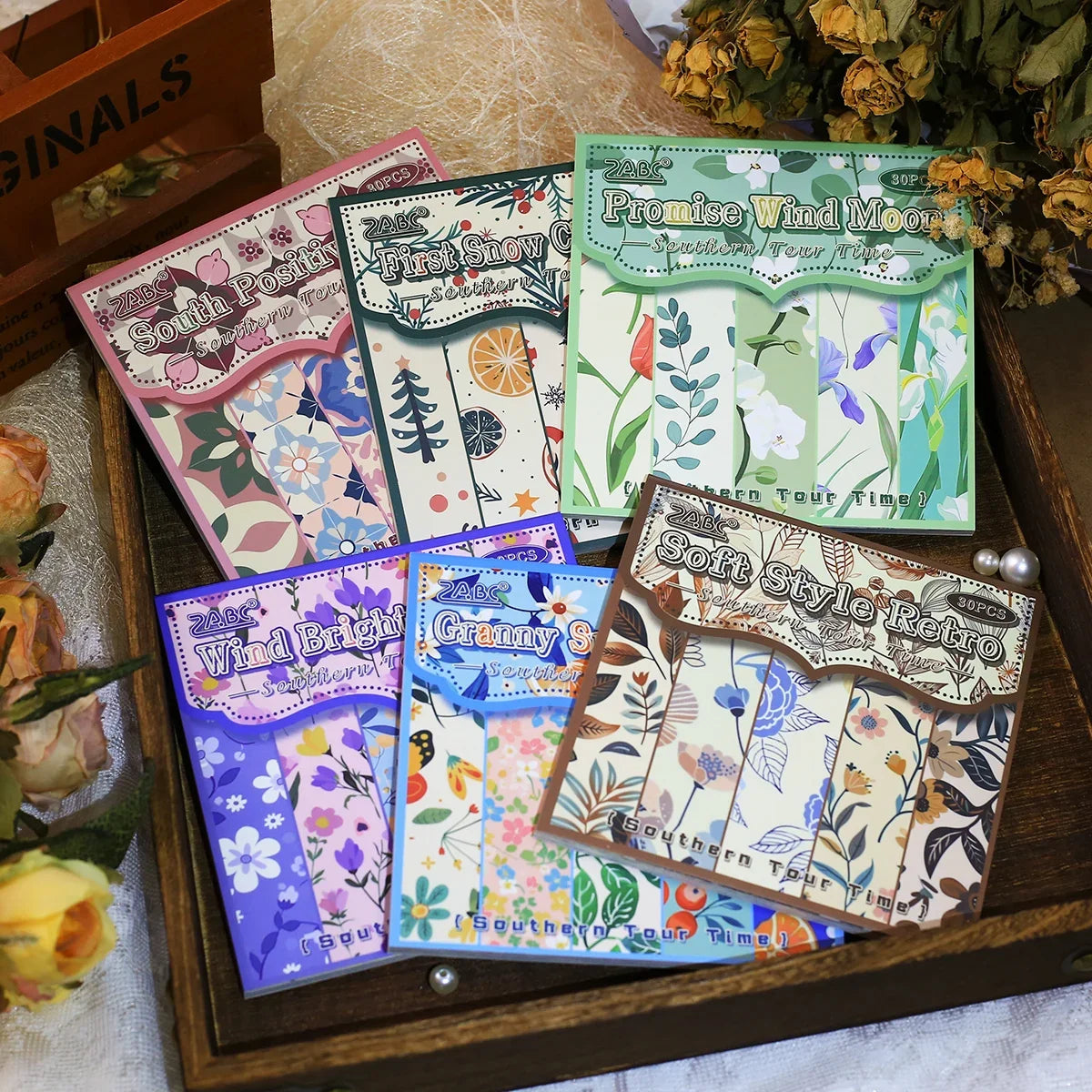 Vintage Floral Scrapbook Paper Set | 30 Sheets Aesthetic Journaling Supplies