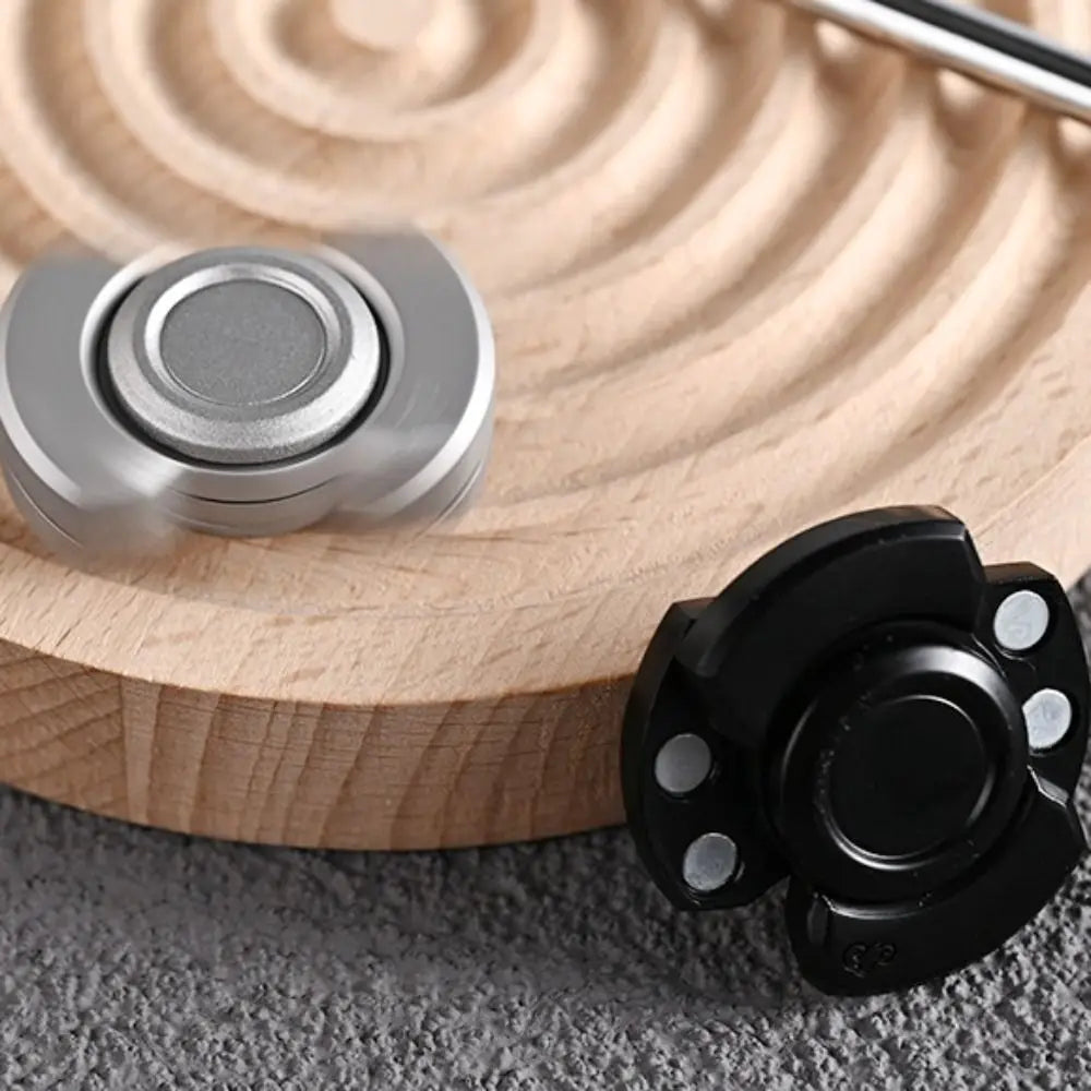 Stainless Steel 3 in 1 Fidget Spinner and Slider Combo | Click Button Metal Toy for Adult Stress Relief