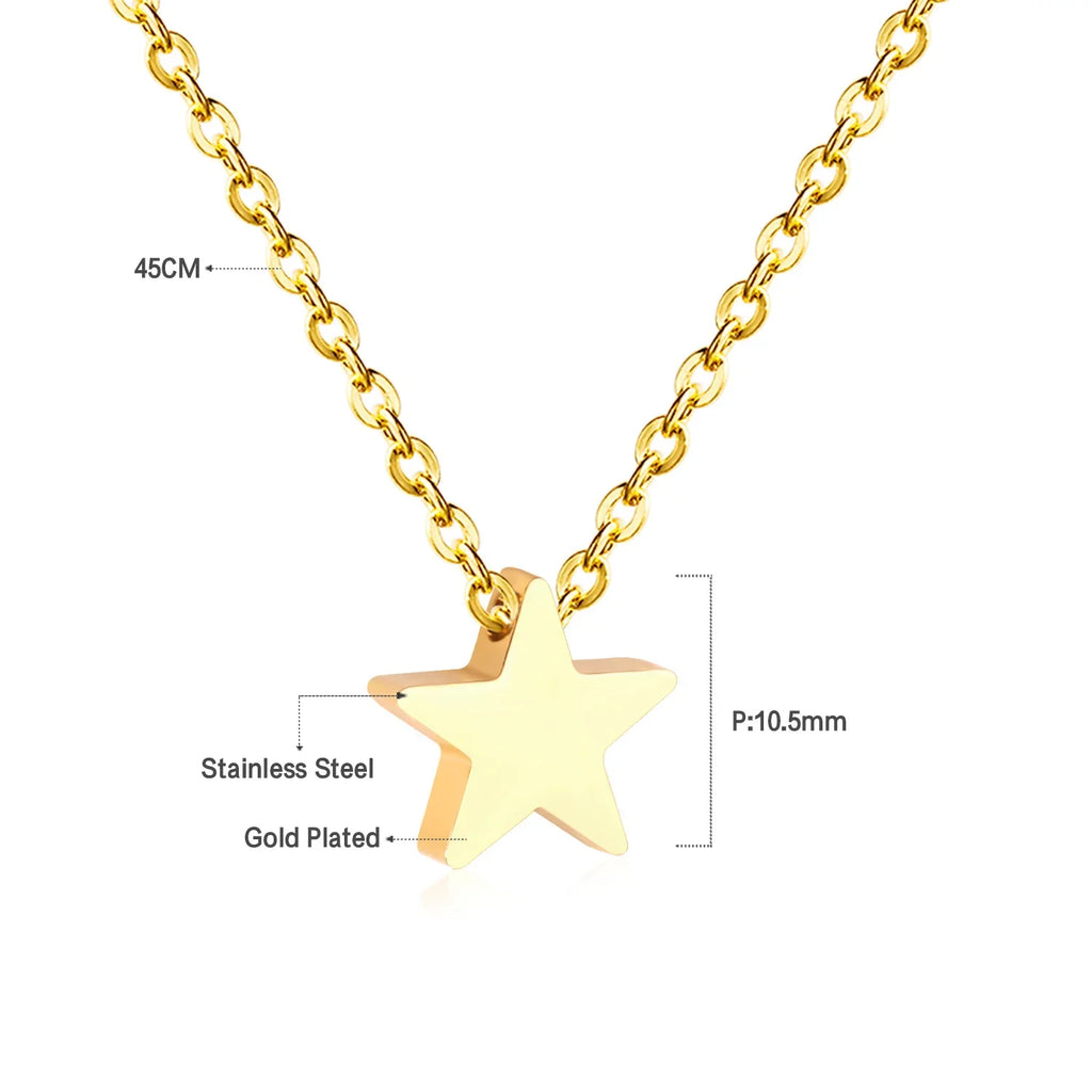 Star Pendant Necklace | Classic Tiny Star Choker for Women and Girls