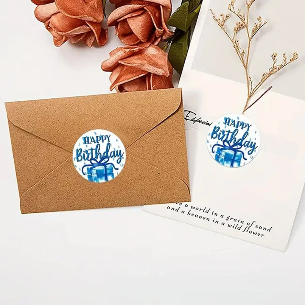 Happy Birthday Roll Stickers | Fun Party Decals for Cards and Gifts