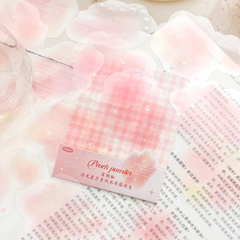 Yoofun 20pcs Watercolor Landscape Stickers | PET Collage for DIY Journal