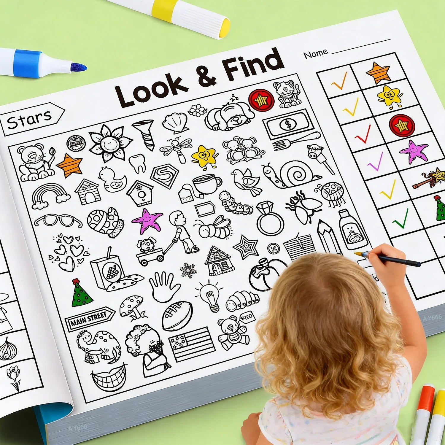 Look and Find Hidden Object Coloring Book | Interactive Seek and Find Activity Workbook for Kids