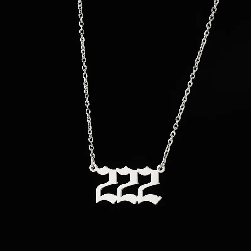 Angel Number Stainless Steel Pendant Necklace | Lucky Numbers Jewelry