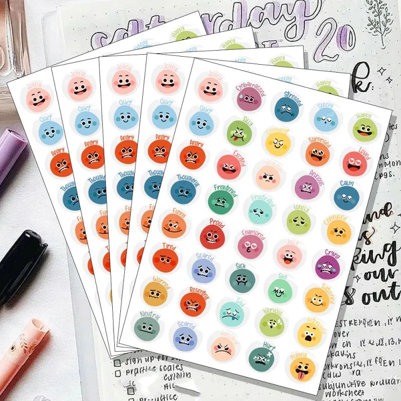 200 Pcs Emotional Feelings Stickers Set | Funny Mood Stickers for Student Emotional Support