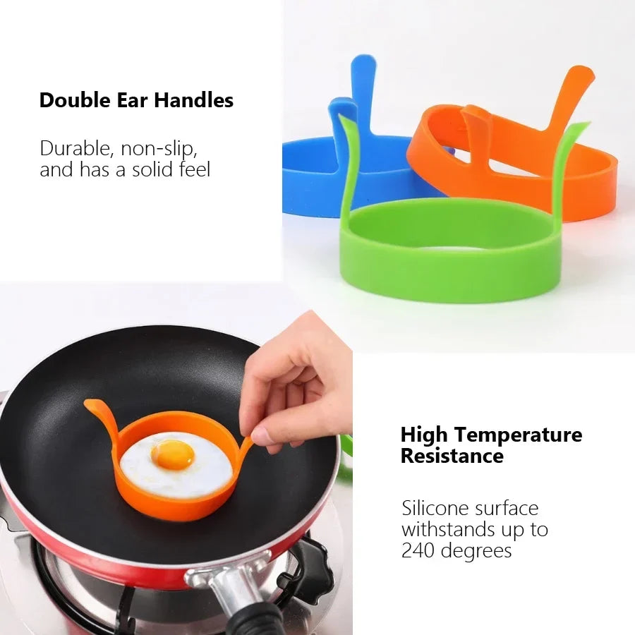 3Pcs Silicone Egg Rings for Breakfast | Food Grade Frying Molds