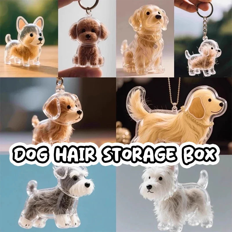 Clear Puppy Hair Memorial Keepsake Capsule | Pet Fur Container DIY Pendant Keychain