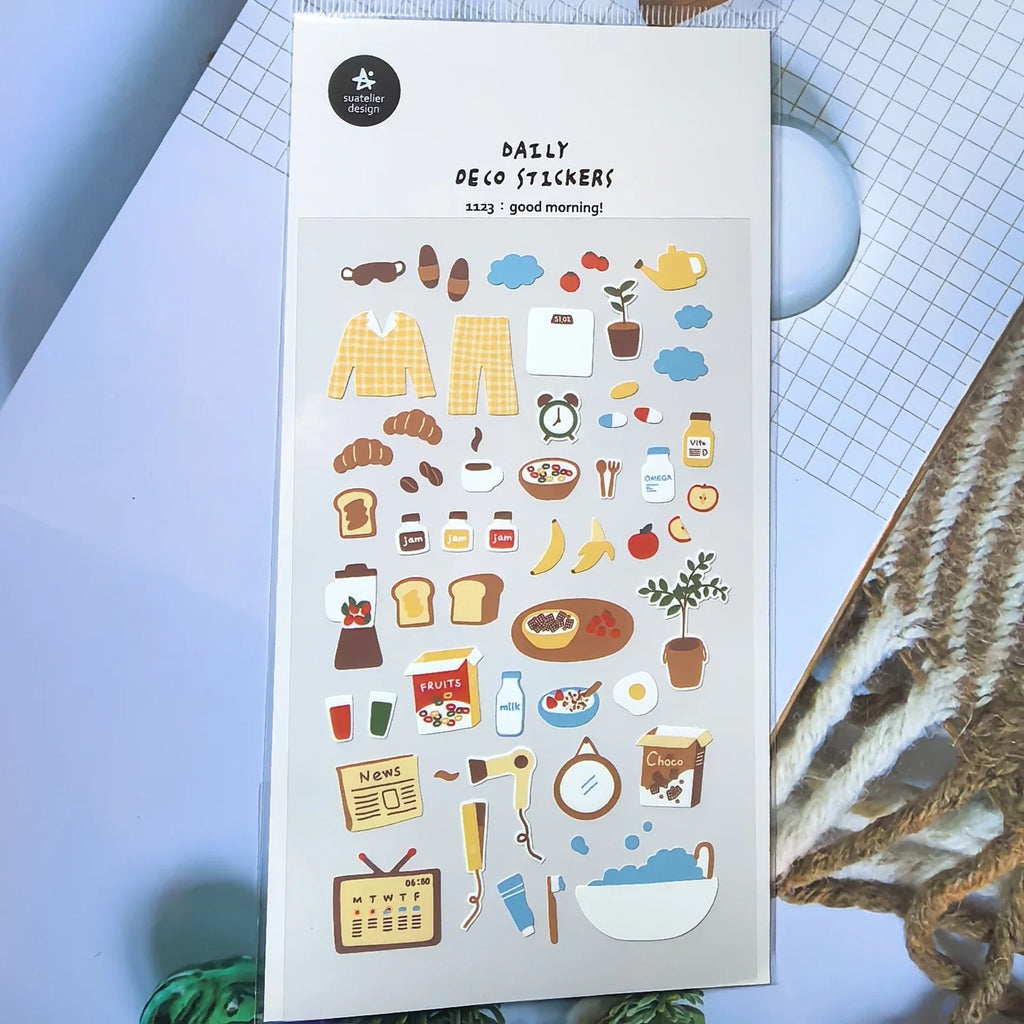 Korean Import Breakfast Stickers Set | Scrapbooking and Journaling Decor