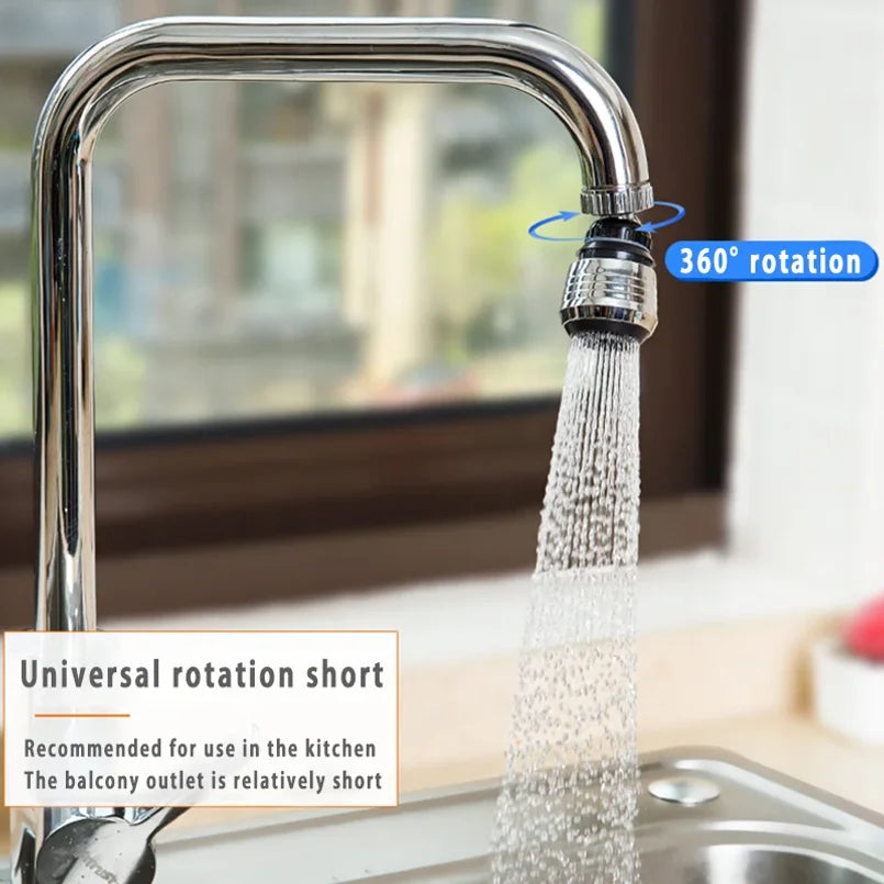 2 Modes 360 Rotatable Bubbler High Pressure Faucet Extender | Water Saving Kitchen Accessory