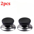 4 Pieces Universal Pot Lid Handle Knob Covers | Black and Silver Cookware Handles