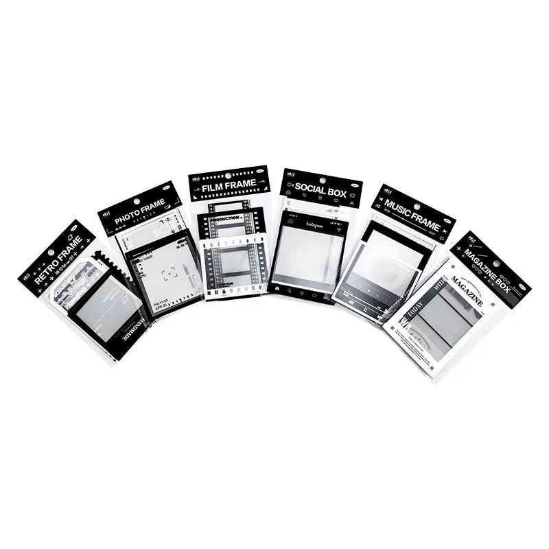 Journamm 15pcs Transparent PET Frame Stickers for Junk Journal | Vintage Scrapbooking Collage