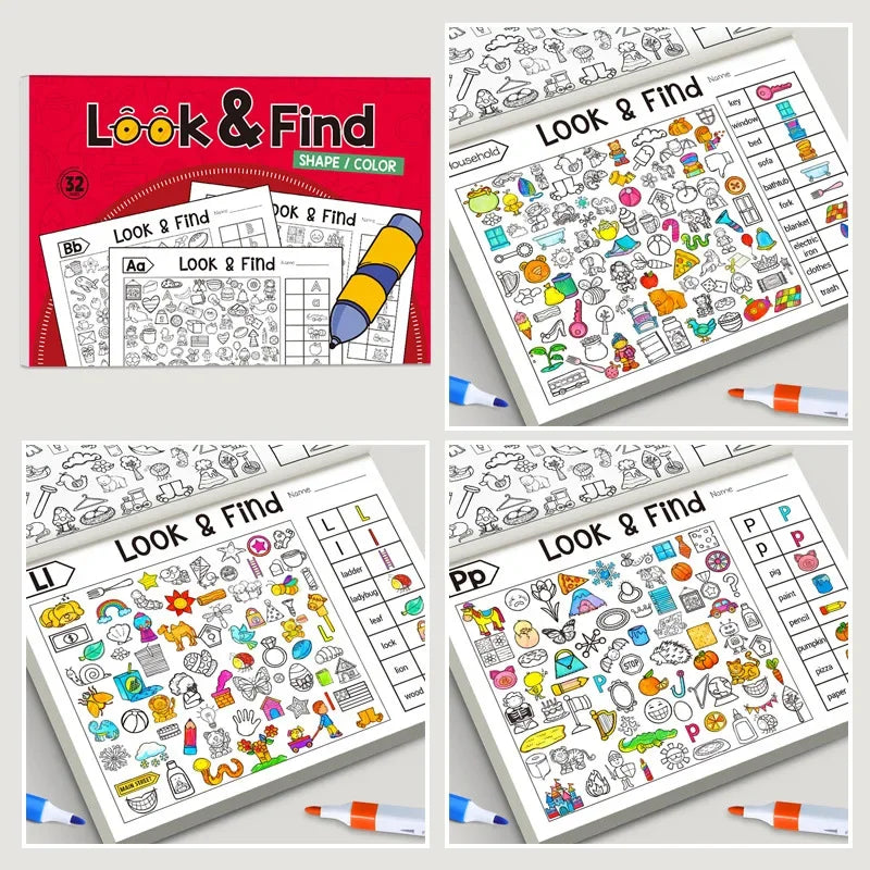 Look and Find Hidden Object Coloring Book | Interactive Seek and Find Activity Workbook for Kids