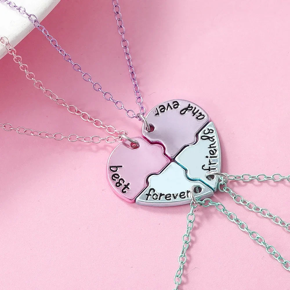 Heart-shaped Best Friend Necklace Set | BFF Friendship Jewelry for Girls
