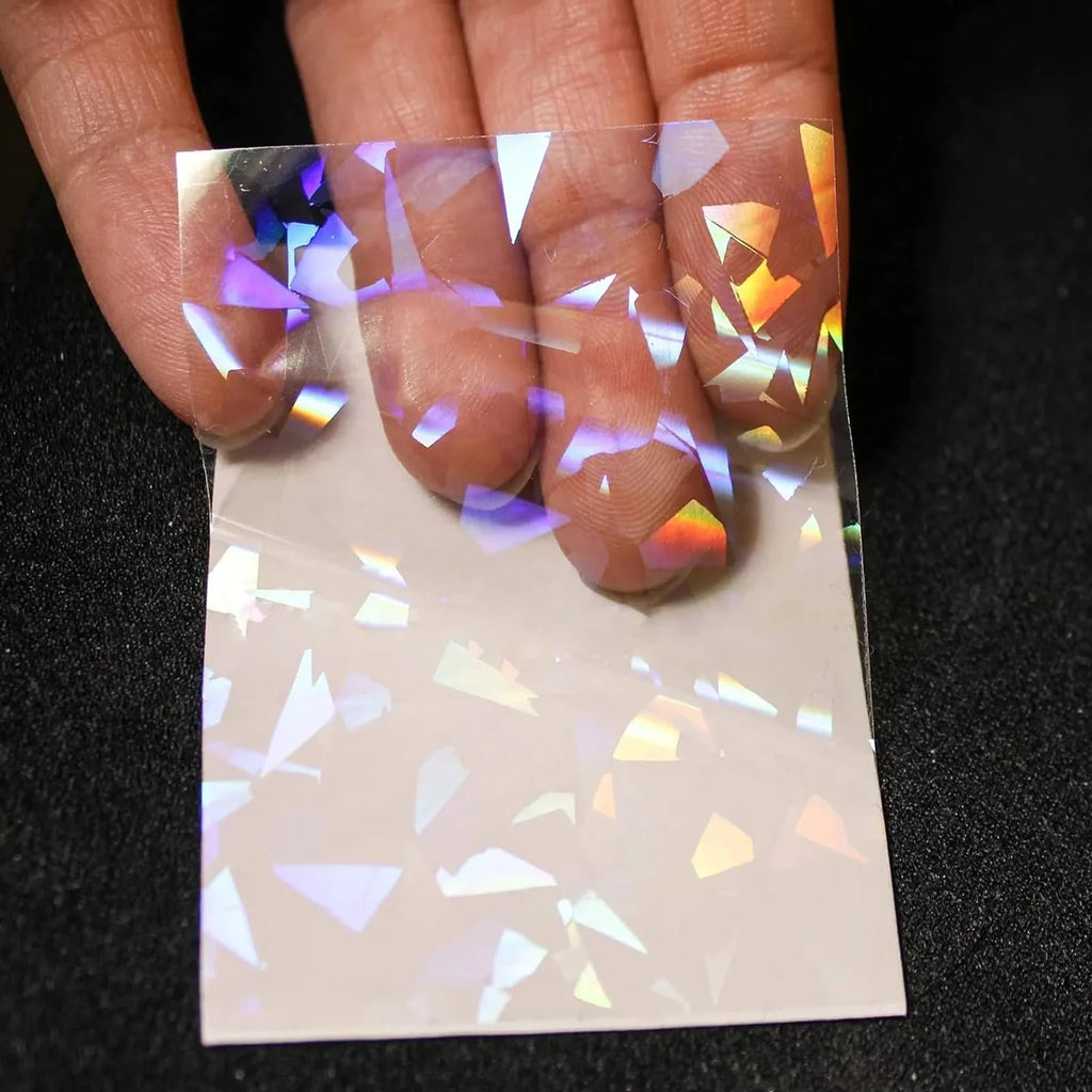 50 Sheets Holographic Cold Lamination Film | Clear Self-Adhesive Waterproof Overlay