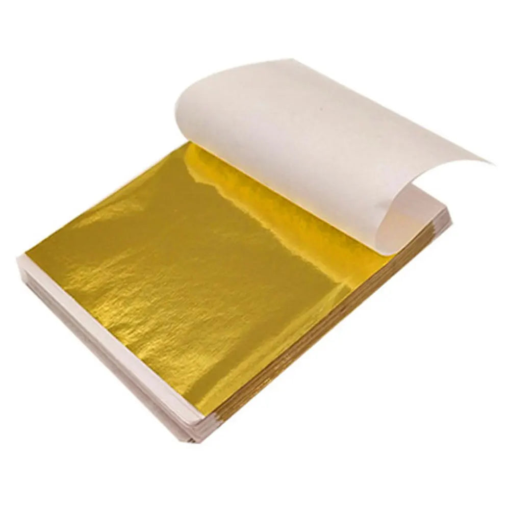 100-Piece Imitation Gold and Silver Foil Sheets for Gilding and Crafting | Metallic Leaf Set
