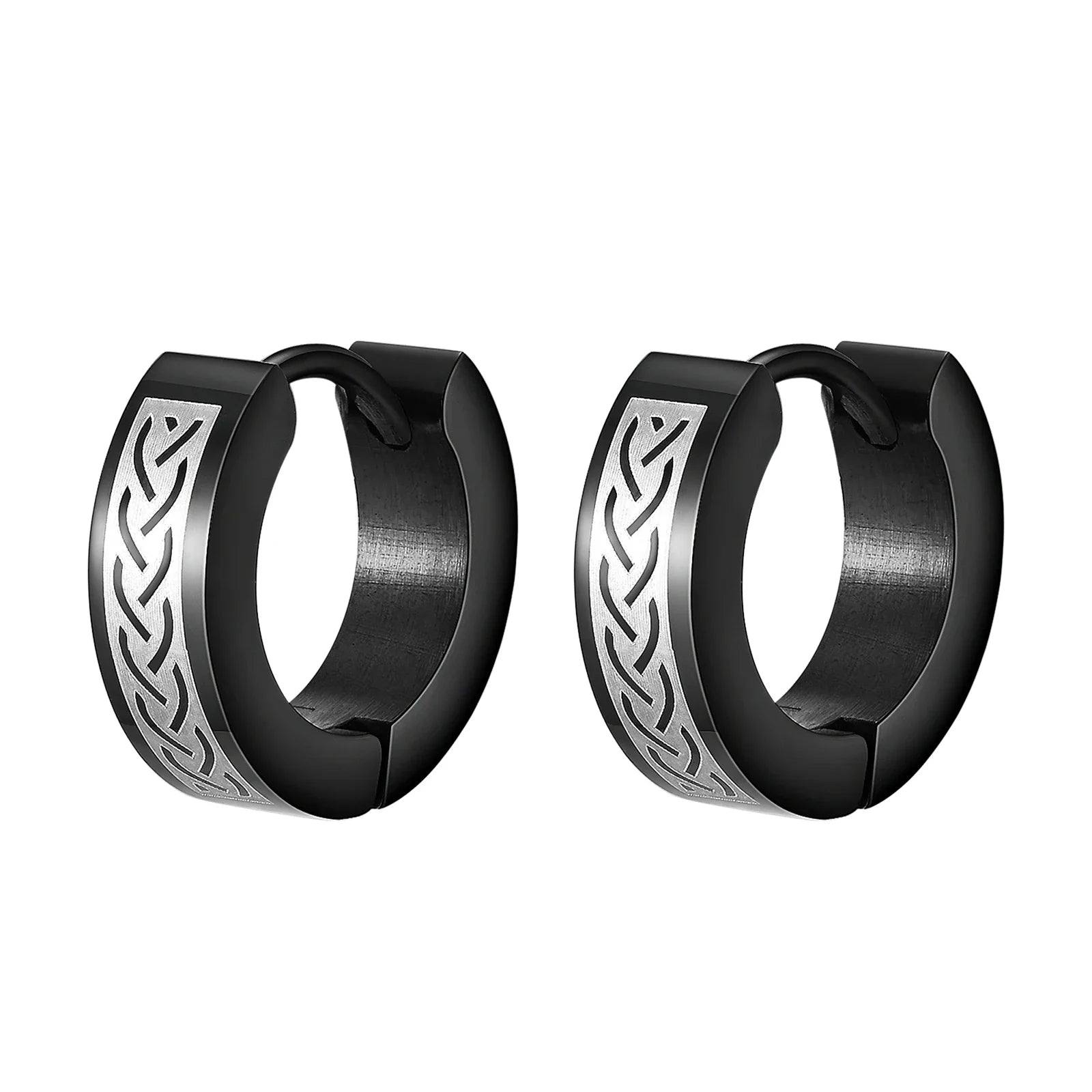 Mens Celtic Knot Hoop Earrings | Hypoallergenic Stainless Steel Huggie Earrings