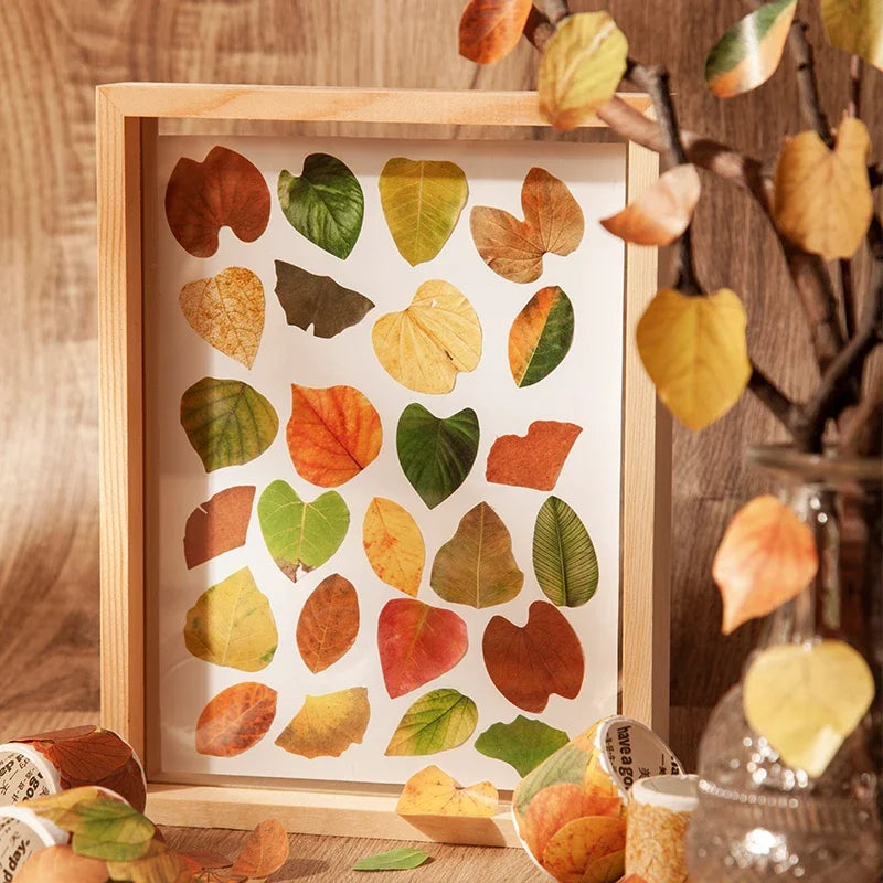 Leaf Washi Paper Stickers | 50-Pack DIY Scrapbooking Decor