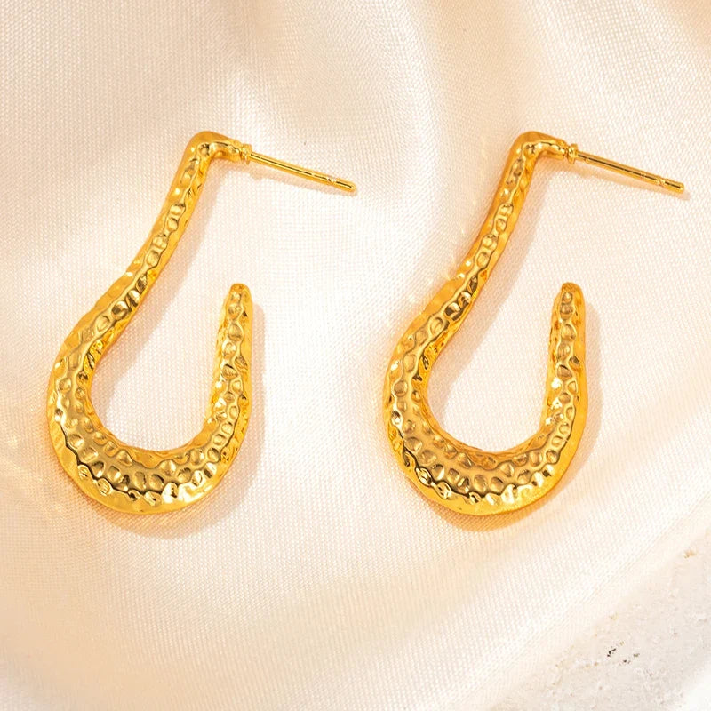 316L Stainless Steel Heart Hollow Irregular Earrings | Niche Drop Earrings for Women
