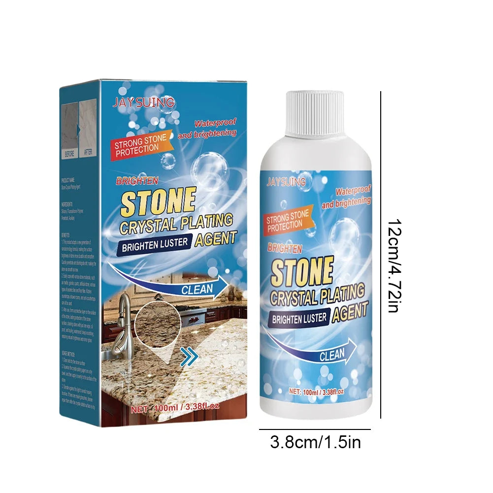 Stone Crystal Plating Agent with Sponge and Towel | Marble Nano Polishing Liquid