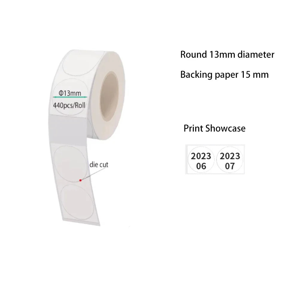 White Gap Label Paper for Phomemo D30 Q30 | Waterproof Thermal Sticker Roll