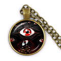 Gothic Alucard Pentagram Pendant Necklace | 25mm Glass Cabochon Statement Jewelry