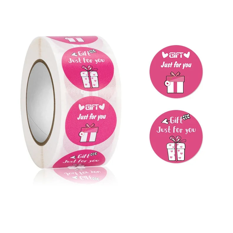 Pink Thank You Sticker Labels | 1 Inch Round Small Business Packaging Stickers