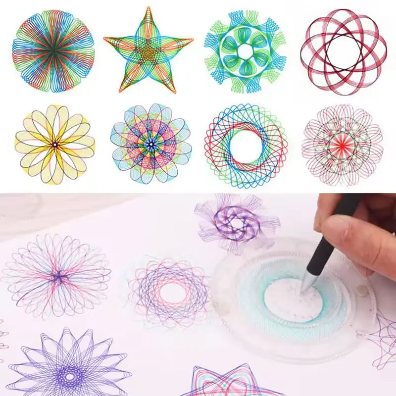 22pcs Spirograph Drawing Toys Set | Geometric Ruler and Mathematical Roulette Art Tool