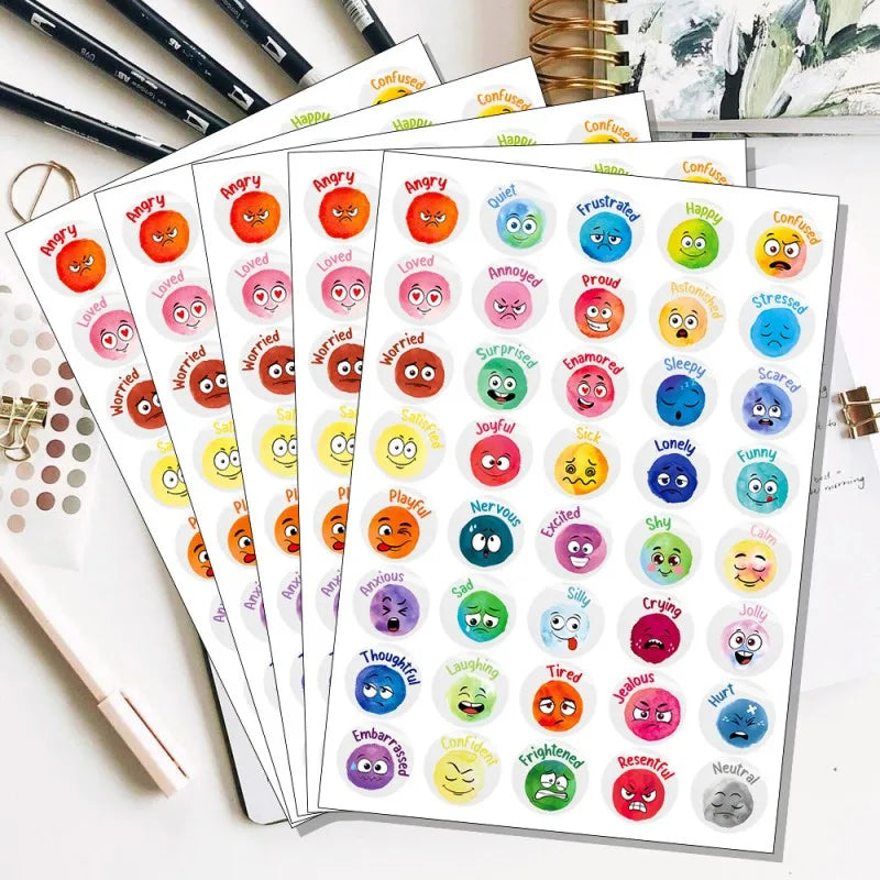 200 Pcs Emotional Feelings Stickers Set | Funny Mood Stickers for Student Emotional Support